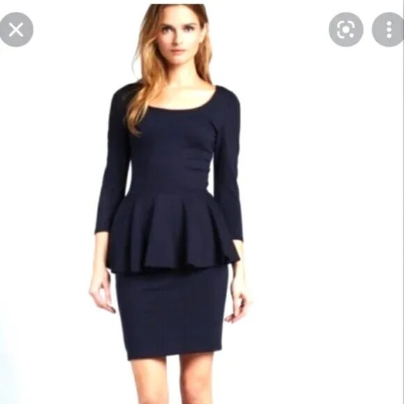 Alice + Olivia "Employed" Peplum Pencil Dress, Size 4 - Picture 1 of 5
